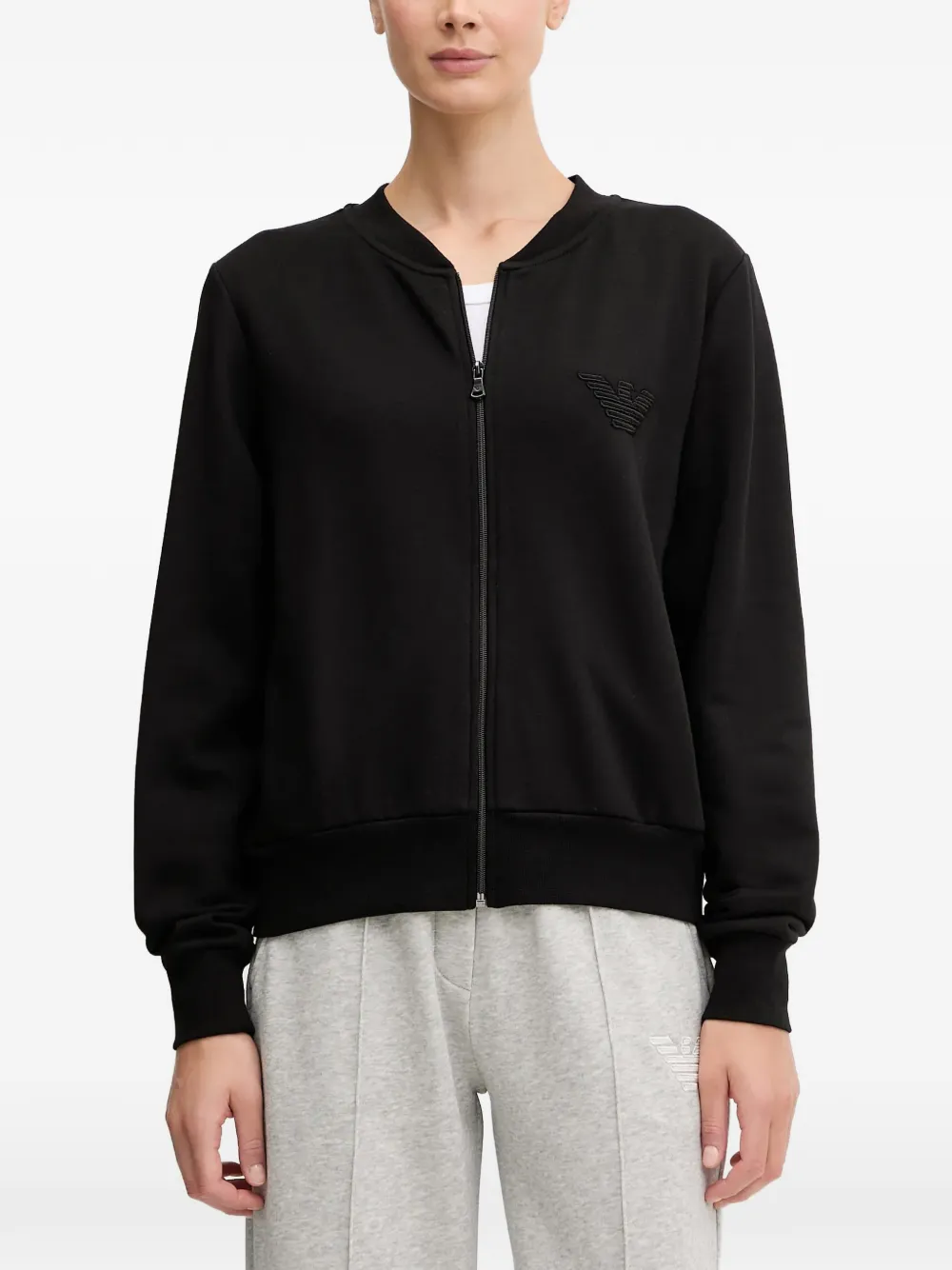 

Свитшот с вышитым логотипом Emporio Armani, черный