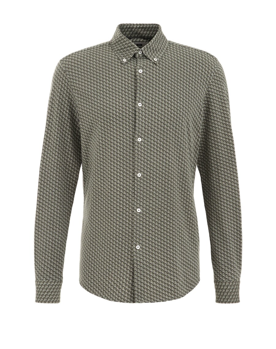 

Повседневная рубашка WE Fashion Slim fit Button Up Shirt, темно-зеленый