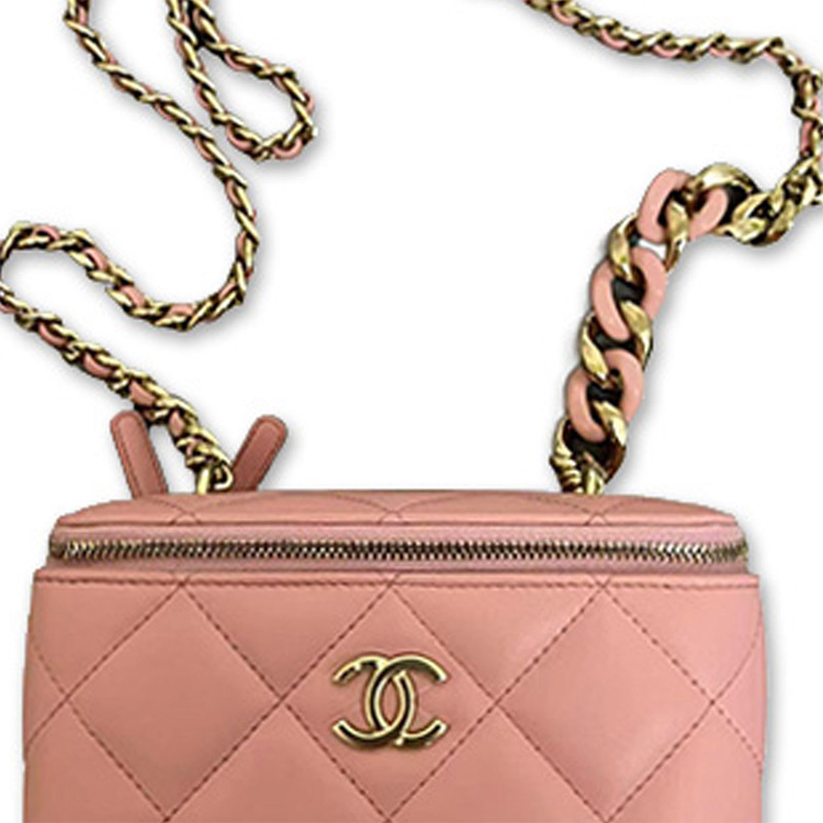 CHANEL Ранневесенняя овчинная поясная сумка женская розовая — фото 3