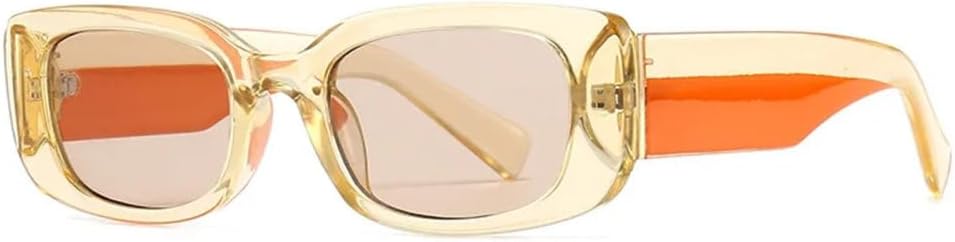 

Винтажные элегантные женские квадратные солнцезащитные очки для женщин и мужчин, модные солнцезащитные очки в стиле панк, двухцветные солнцезащитные очки MTZJH, Champagne Tea