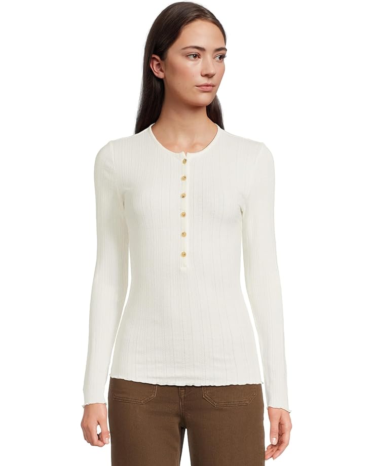 

Женская блуза Faherty Paradise Pointelle Henley, Egret