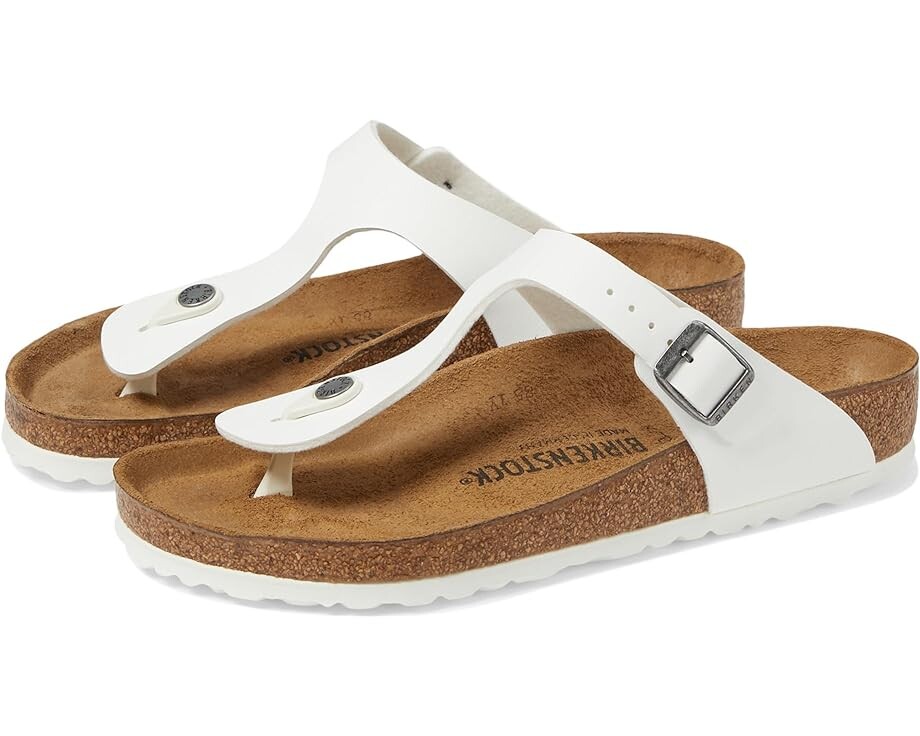 

Сандалии Birkenstock Gizeh - Birko-Flor & Birkibuc, цвет White Birko-Flor