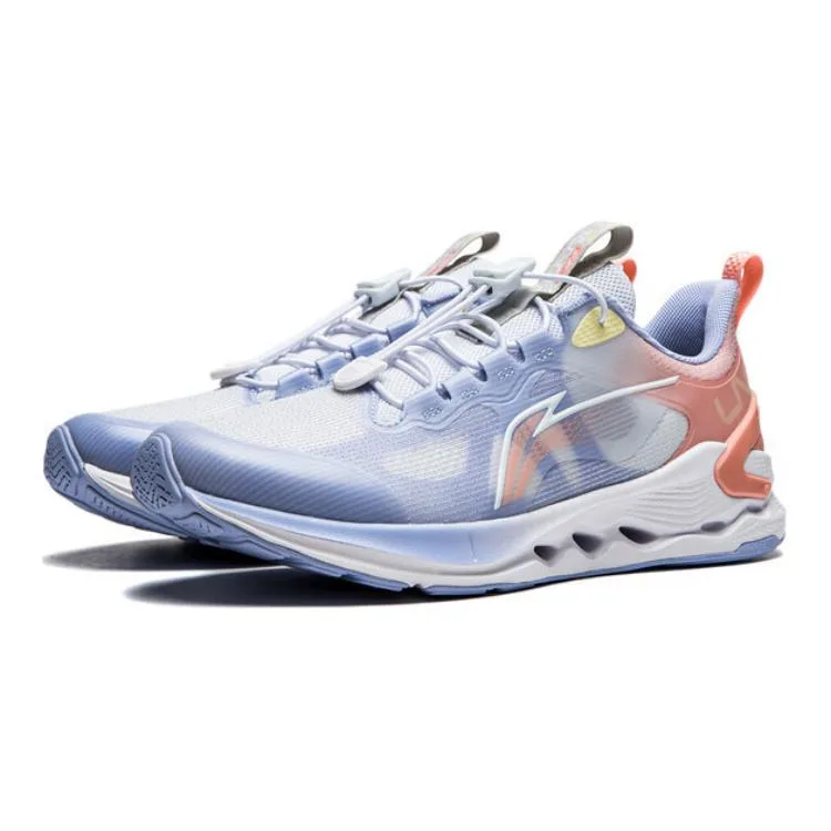 YOUNG Li-Ning YOUNG противоскользящие амортизирующие поддерживающие низкие детские кроссовки для бега purple white pink — фото 4
