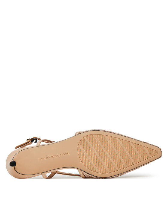 Сандалии Mono Squared Toe Kitten Slingb FW0FW08746 Tommy Hilfiger, бежевый — фото 4