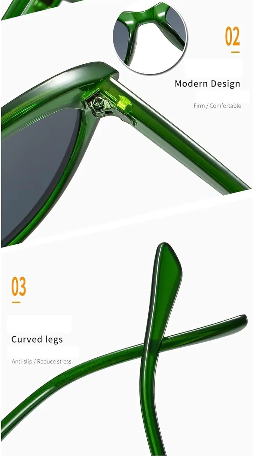 

Солнцезащитные очки «кошачий глаз» в большой оправе, модель 2026 года, для мужчин и женщин, пляжные солнцезащитные очки для отдыха (цвет: E, размер: средний) MTZJH, D