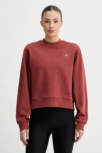 Худи женское из мягкого хлопка Adidas by Stella McCartney, коричневый