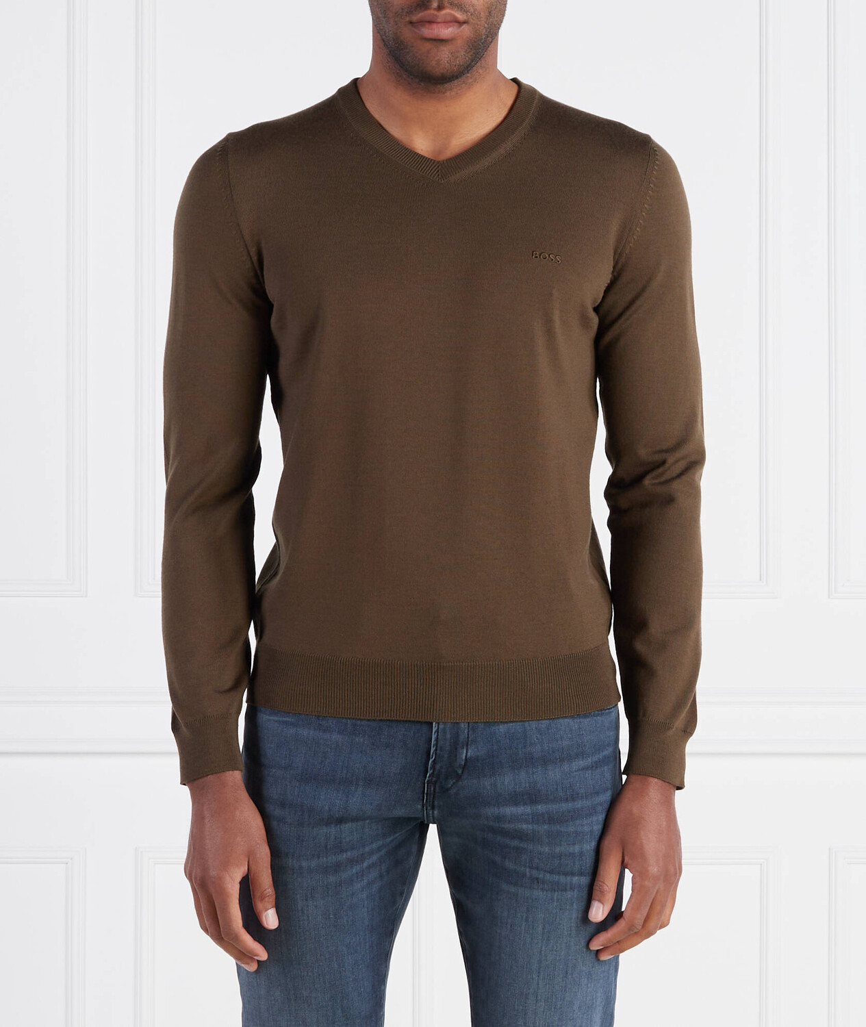 

Свитер из шерсти BOSS BLACK baram-l regular fit, цвет cachi