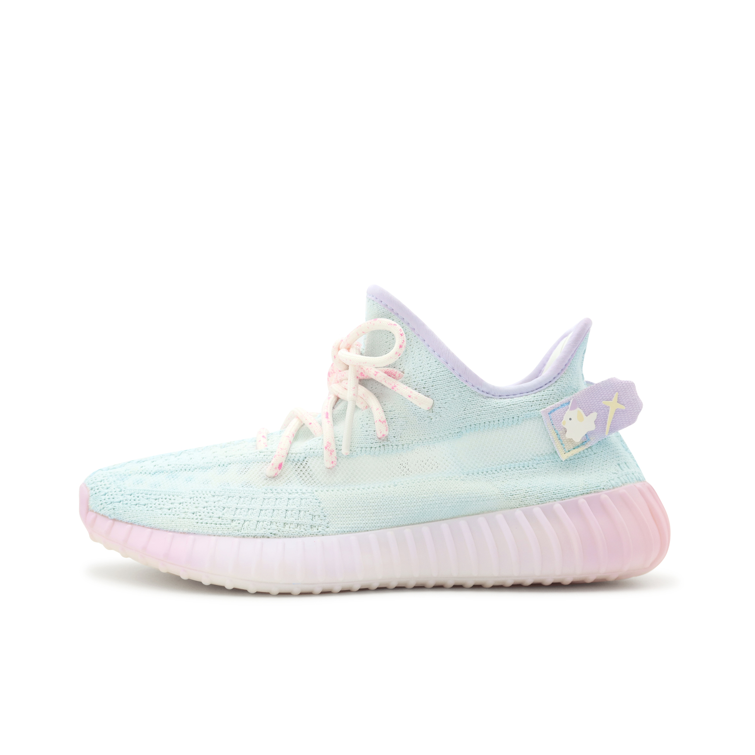 Adidas Originals Yeezy Boost 350 V2 повседневные кроссовки унисекс низкие голубые/фиолетовые/розовые - ледяной голубой розовый, цвет Ice Blue Pink — фото 3