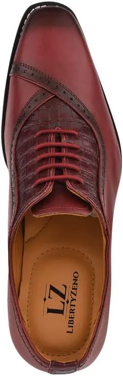 

Мужские оксфорды LIBERTYZENO с блестящим носком из натуральной кожи на шнуровке, для взрослых, для Рождества