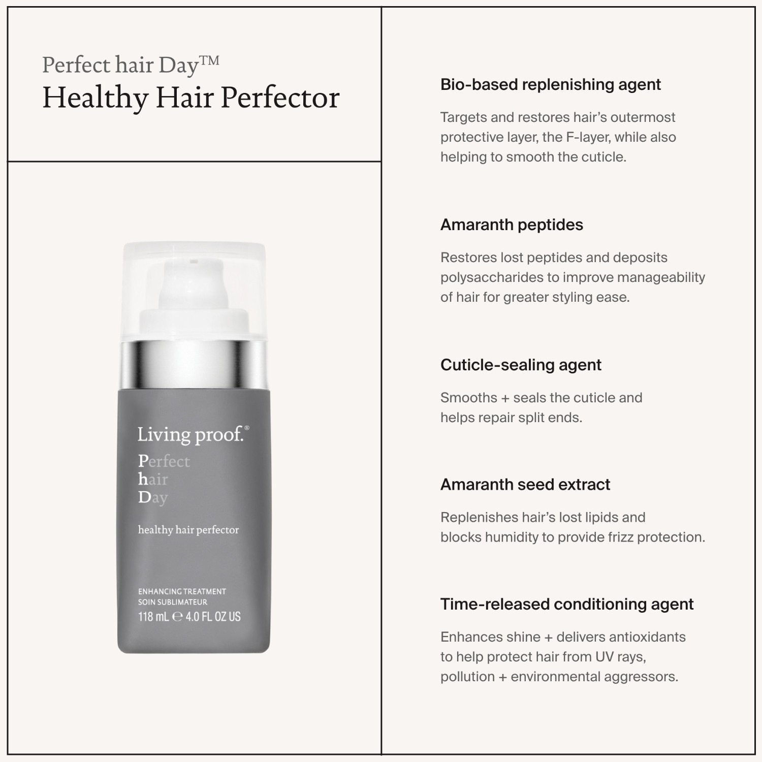 Крем для волос perfect hair day healthy hair perfector Living Proof, объем 118 мл — фото 2