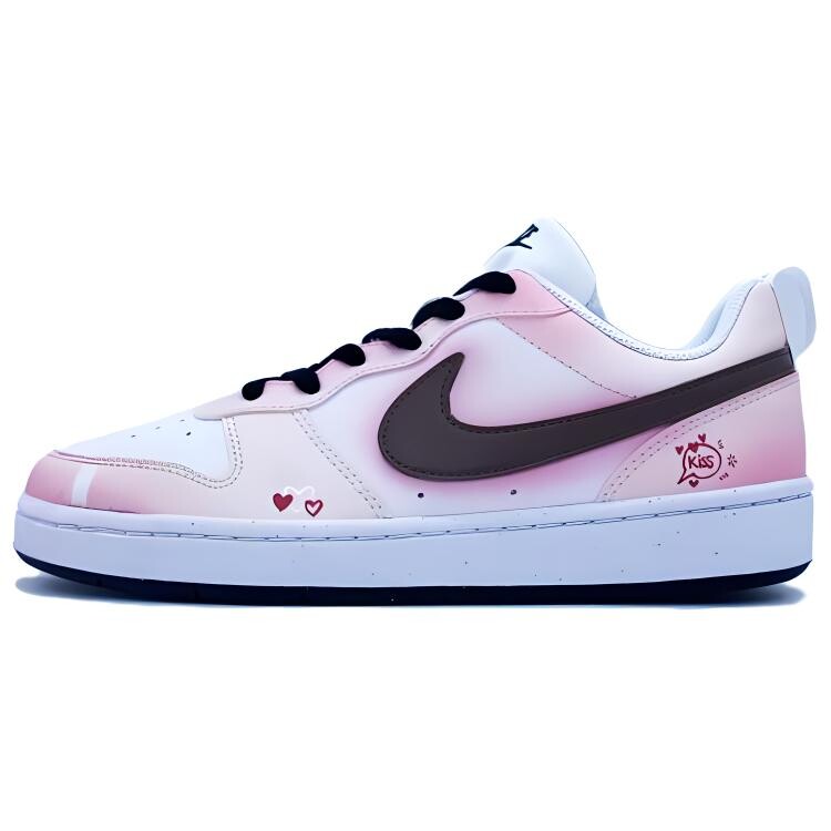 

Кроссовки Nike Court Borough Skateboarding Shoes Women's Low-top White/pink/black, розовый