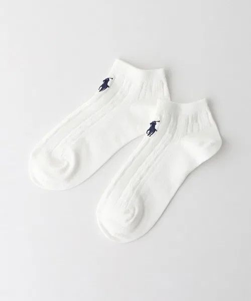 Носки женские с вышивкой логотипа POLO RALPH LAUREN из органического хлопка, белые