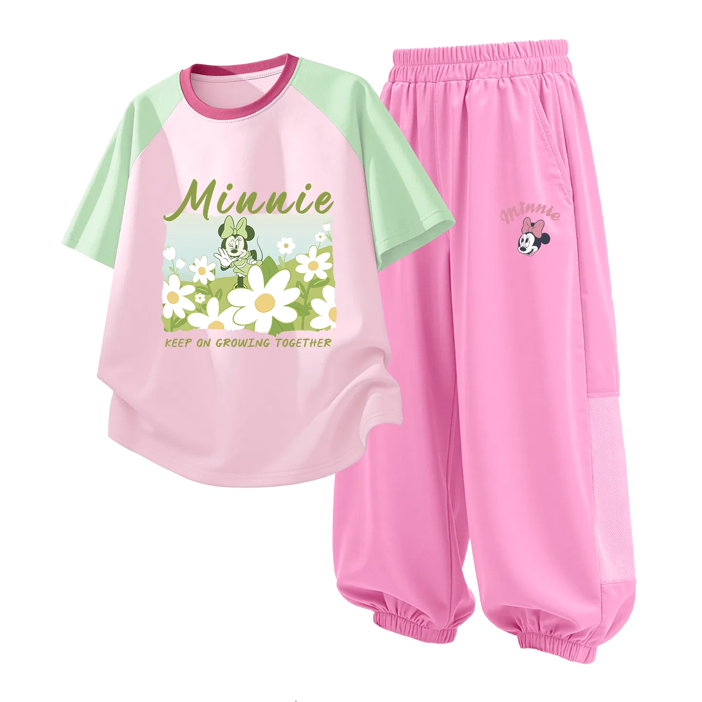 Детский спортивный костюм Casual Sportswear 2 Piece Set Disney, Di Flower Green Pink+Di Lift Eye K Strawberry Pink