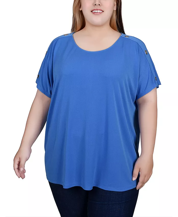 

Туника с коротким рукавом больших размеров NY Collection, синий