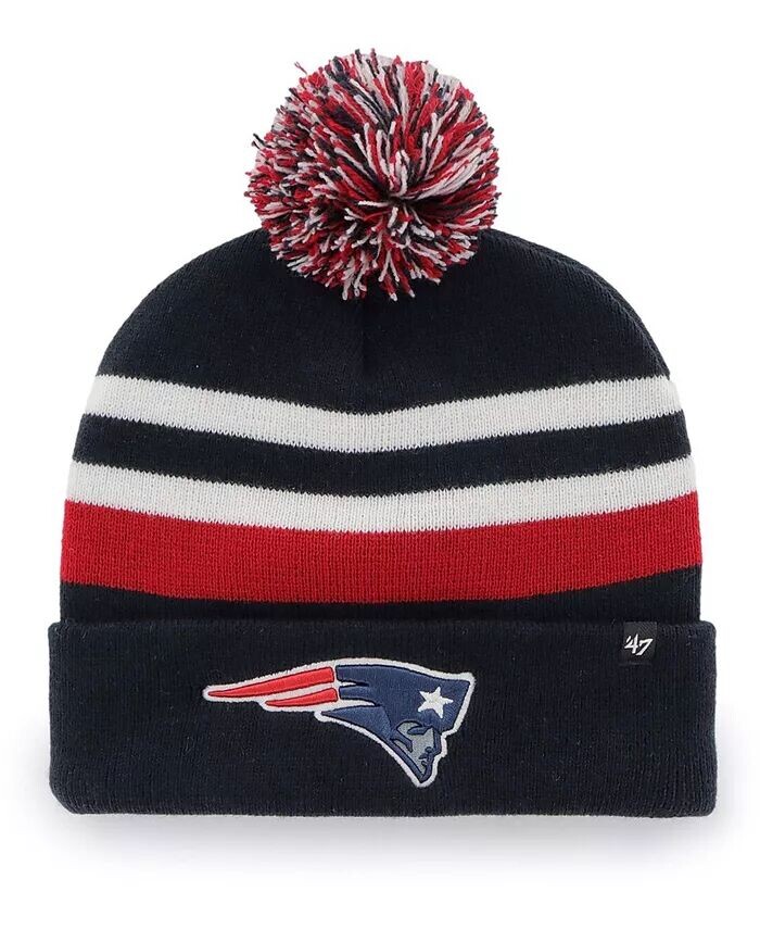 

Мужская темно-синяя вязаная шапка New England Patriots State Line с манжетами и помпоном '47 Brand