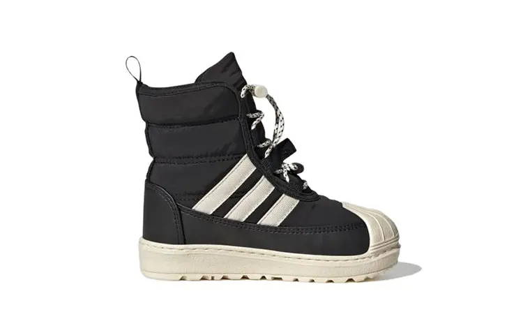 Кроссовки Adidas Originals Superstar Series Toddler Shoes Baby высокие, черный — фото 2