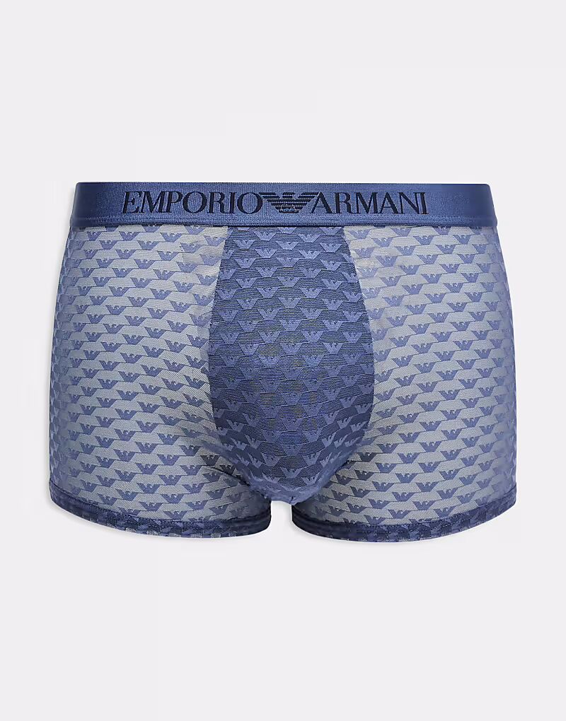 

Плавки-боксеры Emporio Armani Bodywear с сетчатым логотипом синего цвета CO-ORD