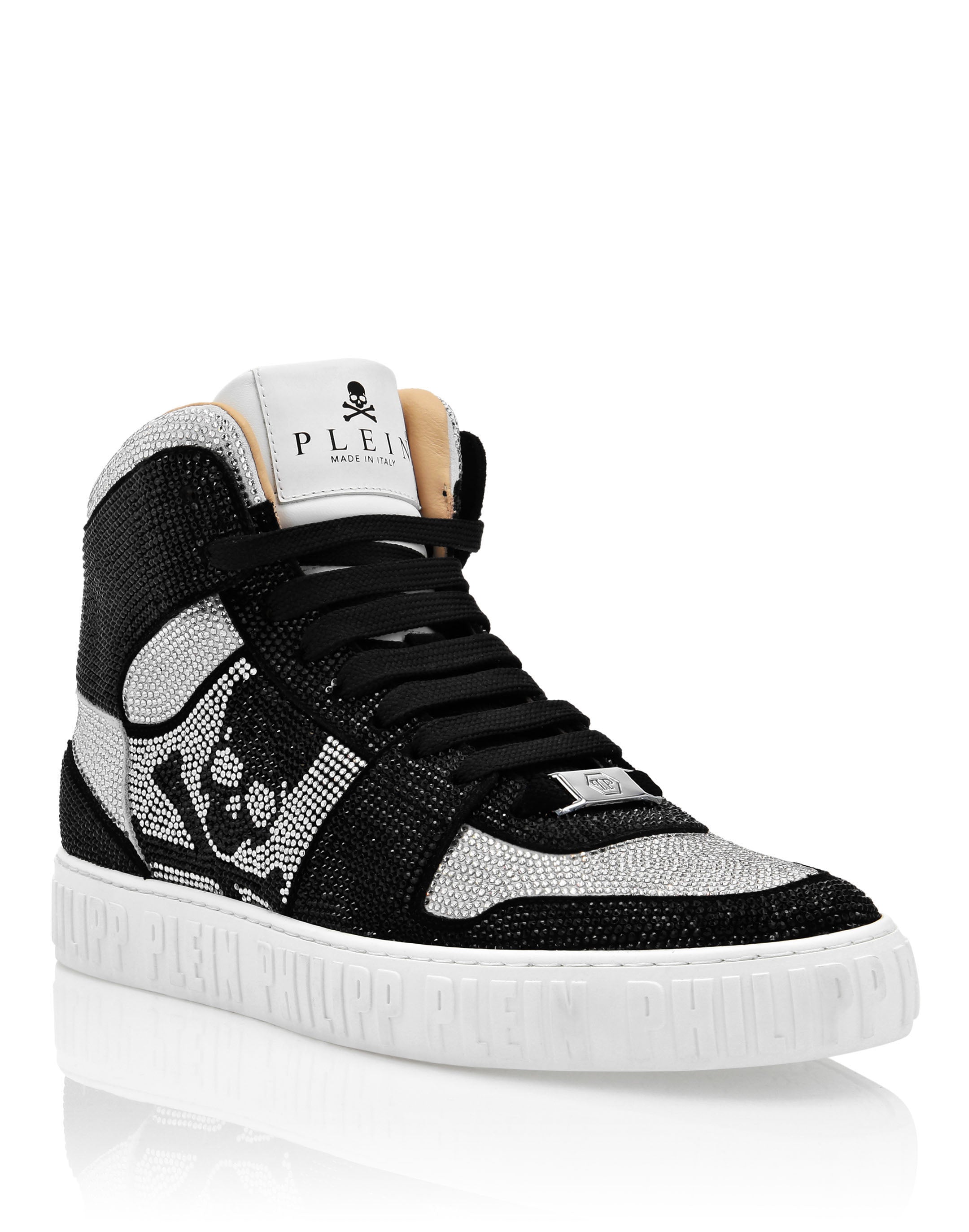 

ВЫСОКИЕ КРОССОВКИ NOTORIOUS CRYSTAL SKULL с кристаллами PHILIPP PLEIN, цвет black / crystal