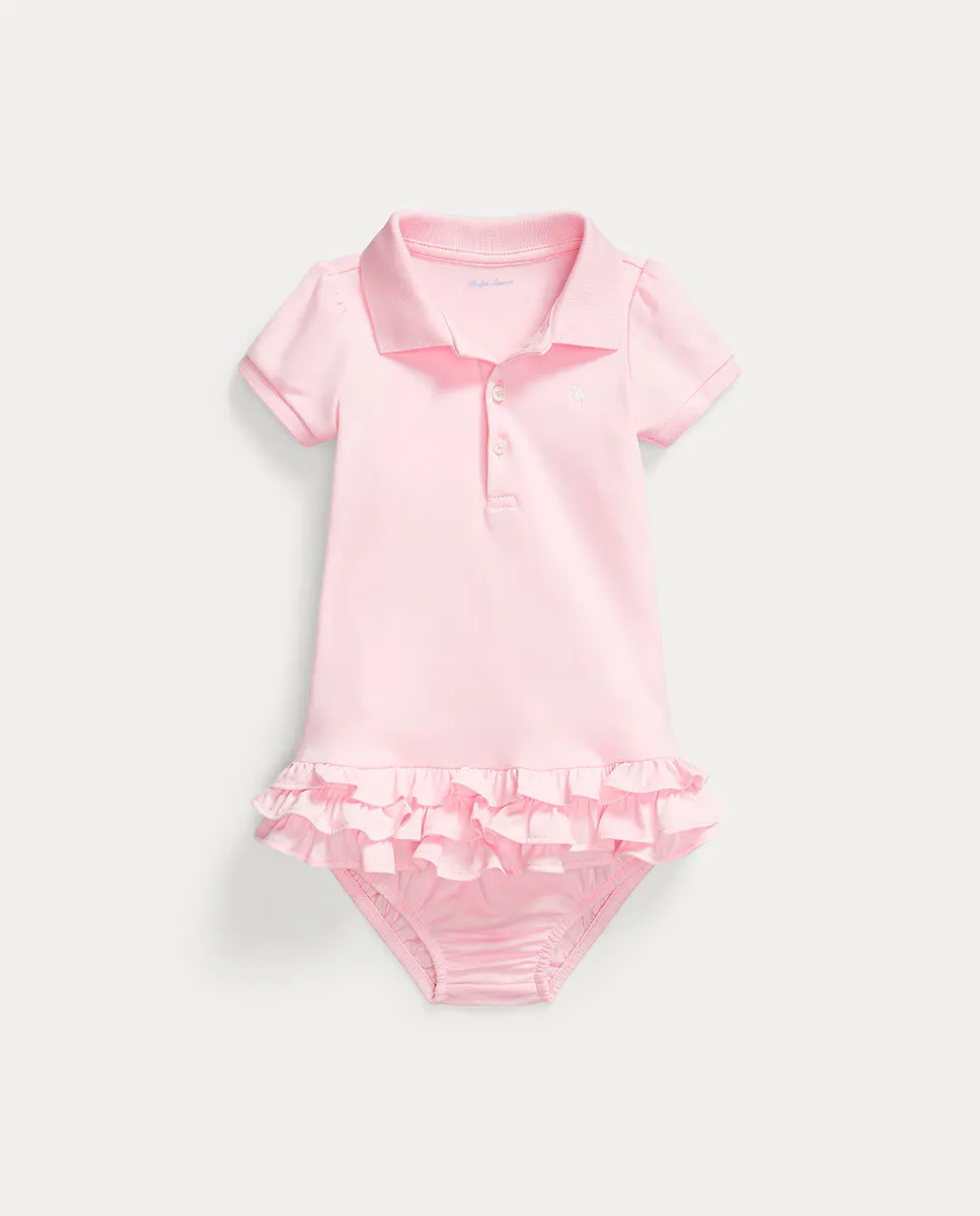 

Платье в стиле поло для малышки с рюшами Polo Ralph Lauren, цвет Rosa