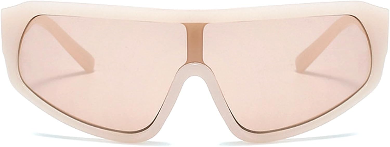 

Большие солнцезащитные очки-маска с облегающим эффектом для мужчин и женщин, модель 2025, роскошные цельные квадратные солнцезащитные очки, модные спортивные очки mincl, Champagne