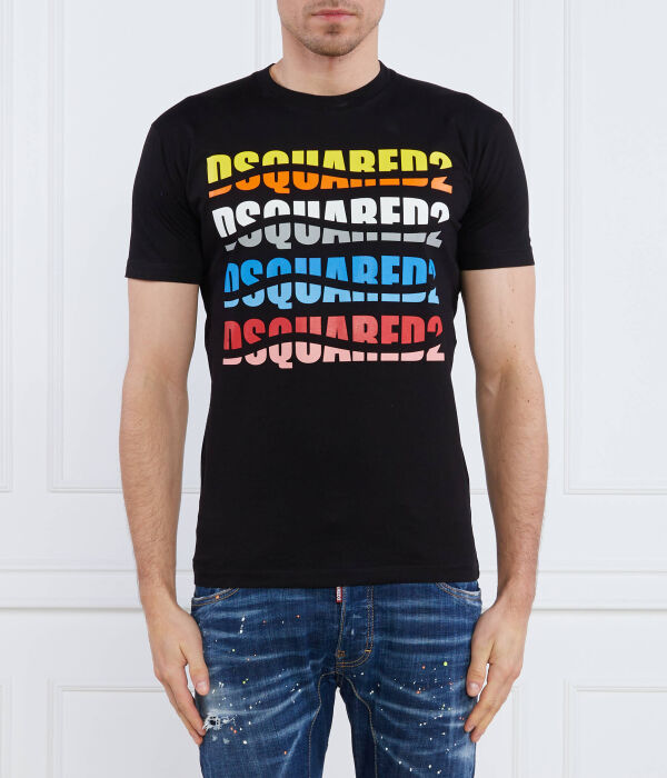 

Футболка Dsquared2 с цветным логотипом, черный