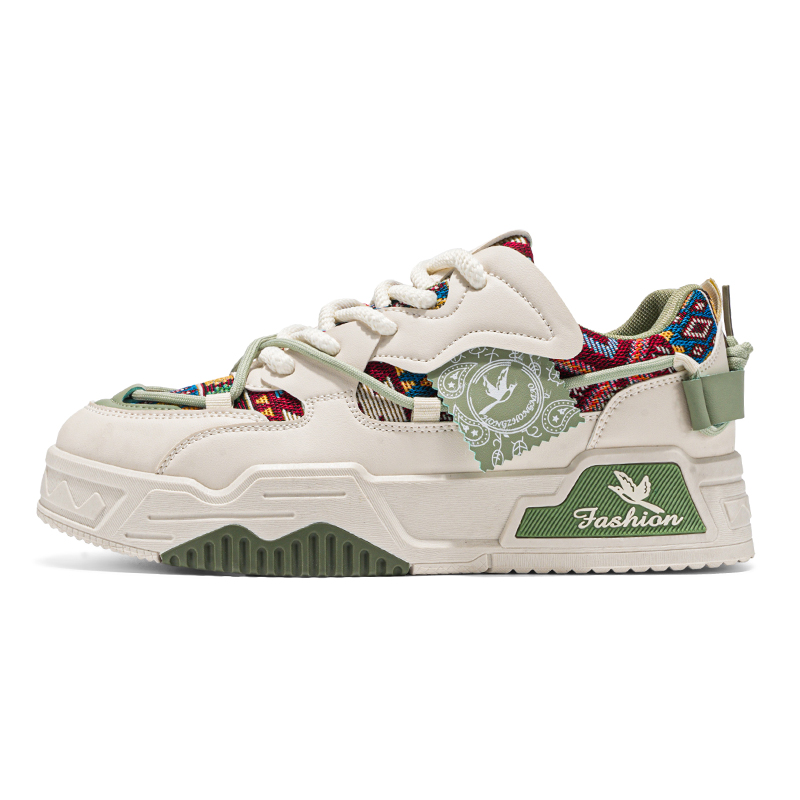 

Boogie Bear Амортизирующие противоскользящие и износостойкие поддерживающие балансирующие низкие кеды для мужчин с эффектом увеличения роста - бежево-зеленые, цвет Beige Green