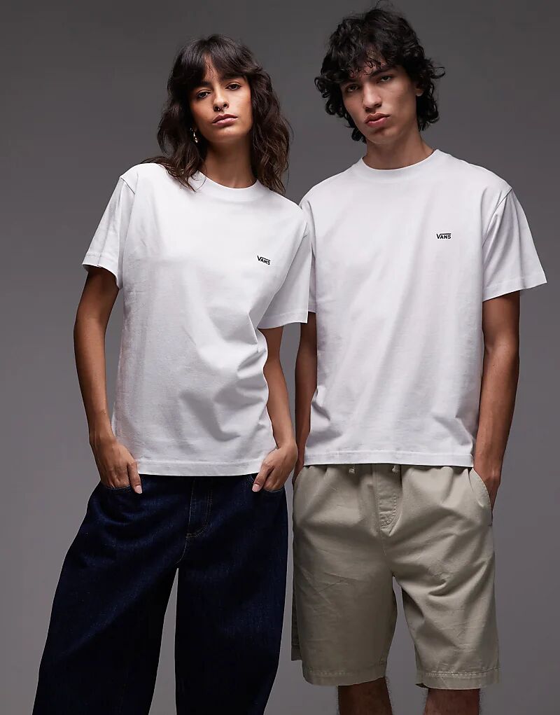 

Футболка Vans с логотипом на левой груди, стандартного кроя, белого цвета