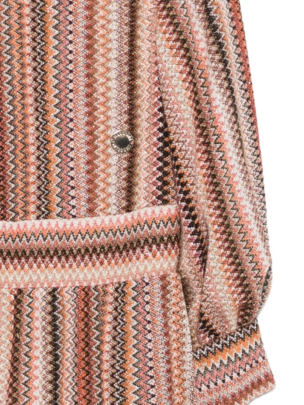 Платье с объемными рукавами и узором шеврон Missoni Kids, коричневый — фото 3