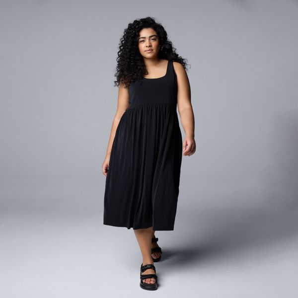 

Платье плюс сайз с расклешенным низом Simply Vera Vera Wang, черный