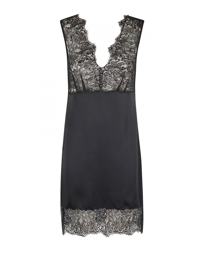 

Черное платье с ацетатом и вискозой Marella, черный