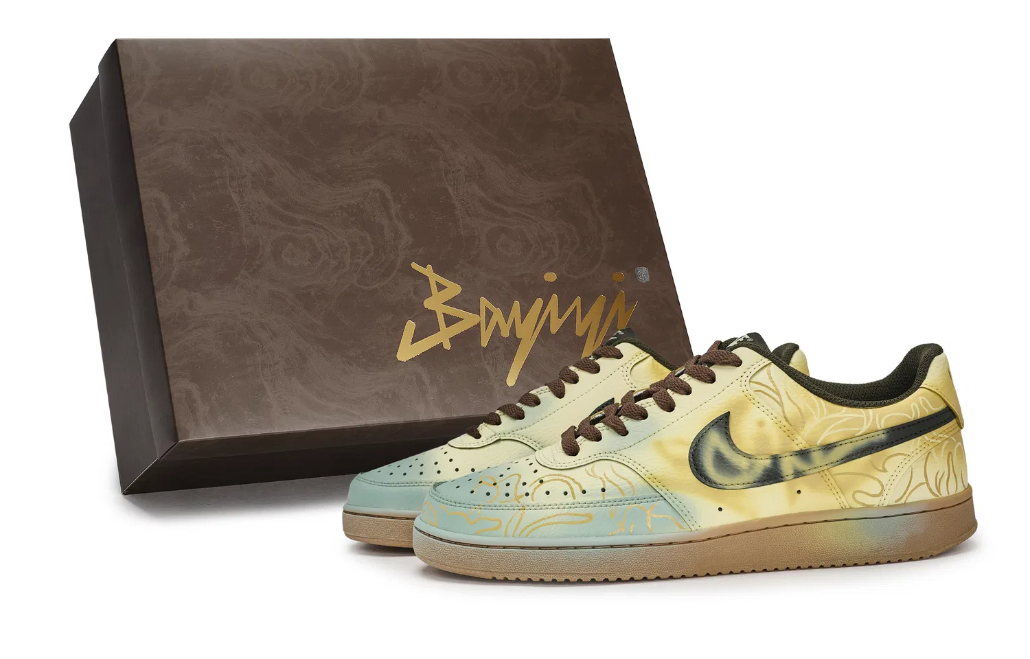 Кроссовки низкие Nike Court Vision LO Beige Green Brown