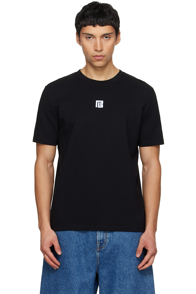 

Balmain Черная футболка с вышитым логотипом