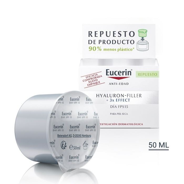 

Дневной крем для лица Hyaluron Filler Crema Día Piel Seca FPS15 Eucerin, 50 ml recarga