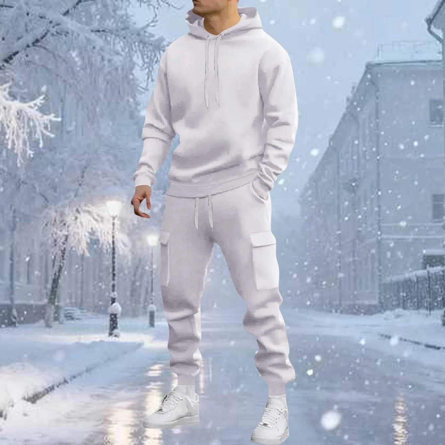Спортивный костюм из рипстопа, мужской, 2 предмета, A01_white — фото 2