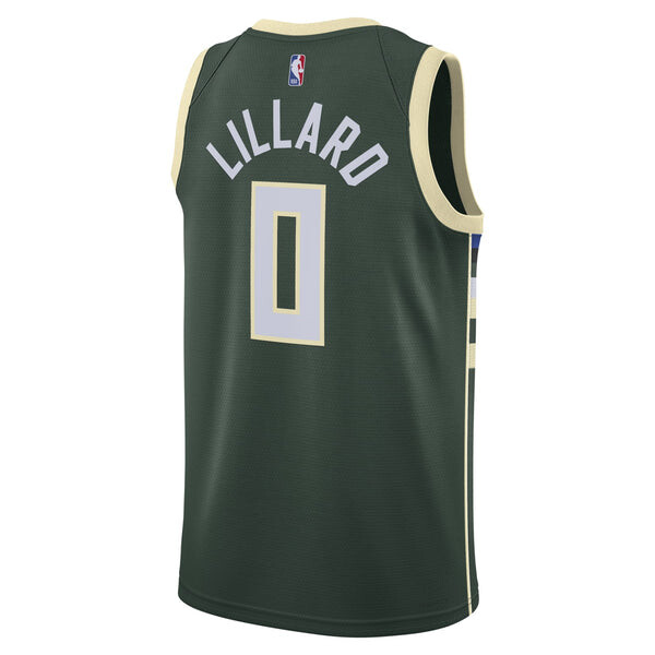 Футболка dri fit nba 2022 icon edition milwaukee bucks swingman джерси Nike, зеленый — фото 2