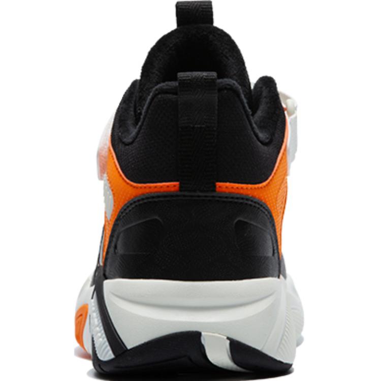 Детские кроссовки для скейтбординга Anti-Kick Warmth Mid Top для подростков QIAODAN, черный/оранжевый — фото 4