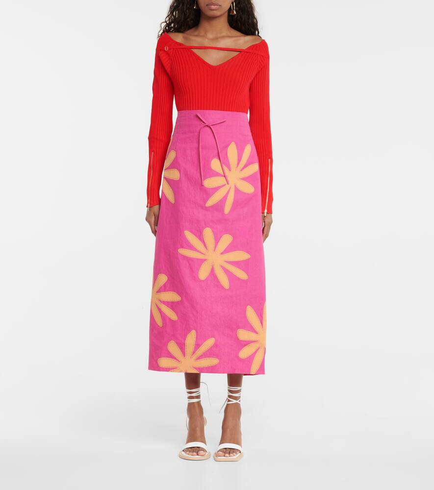 Юбка миди Chouchou из льна Jacquemus, Pink 213sk08-213 101455 — фото 2