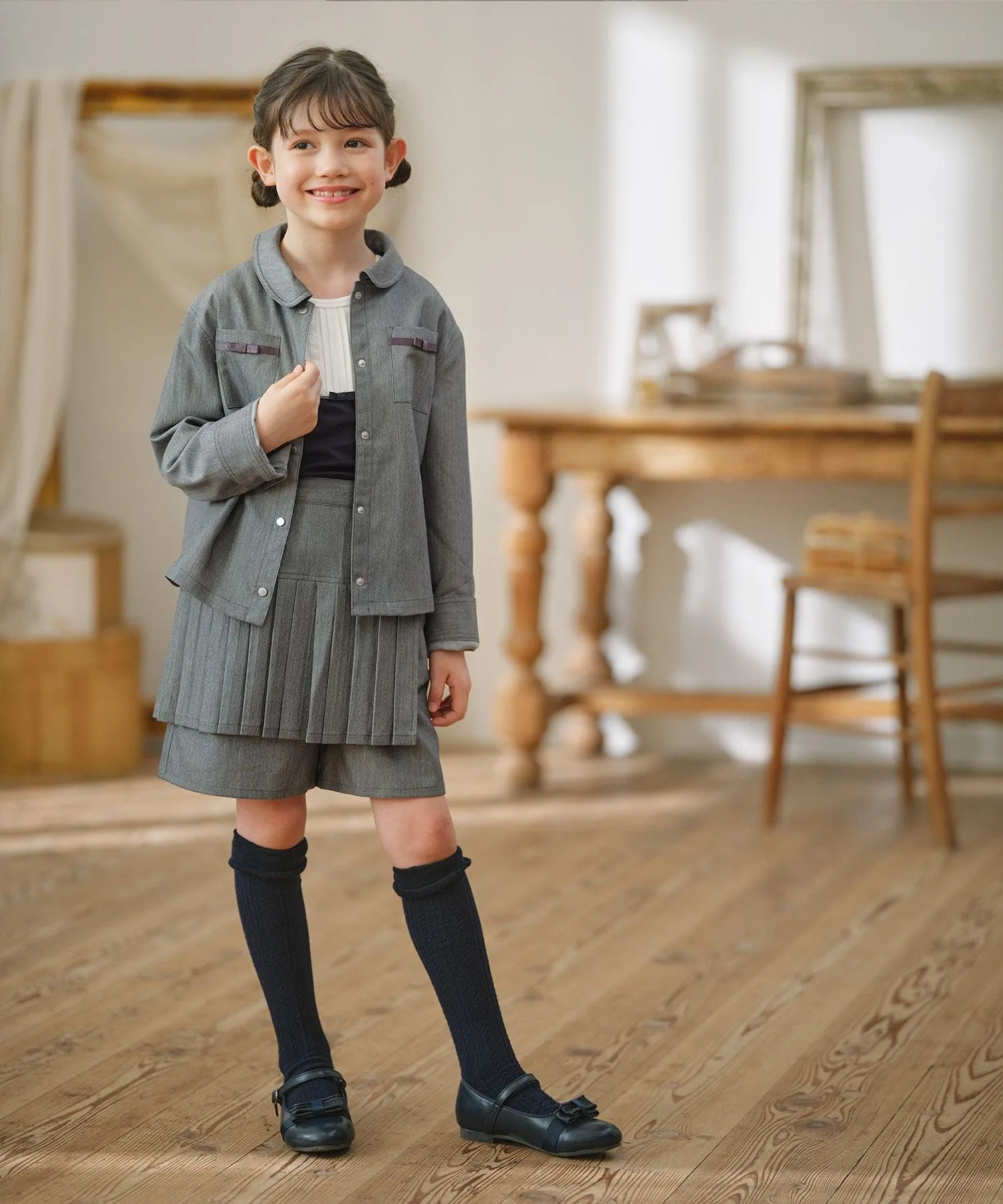 [150-160 см] Куртка с ленточным карманом Kids Suite, Gray [004] — фото 3