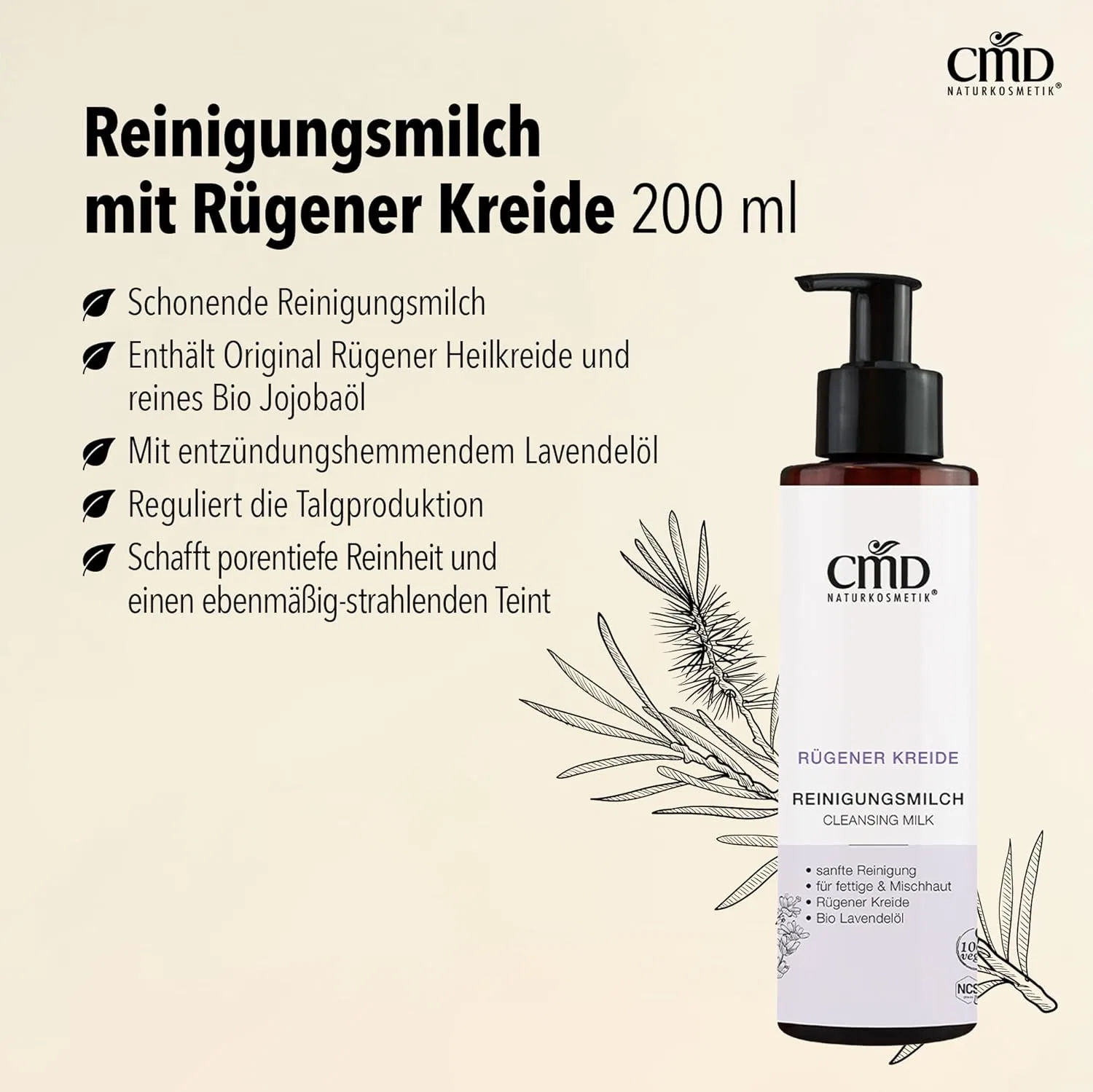 Молочко для умывания Cmd Naturkosmetik — Очищающее молочко с рюгенским мелом от — фото 3