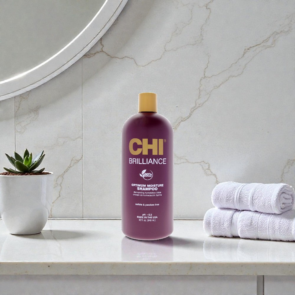 Шампунь Deep Brilliance Optimum Moisture от CHI для мужчин и женщин - 950 мл (32 унции), прозрачный — фото 2