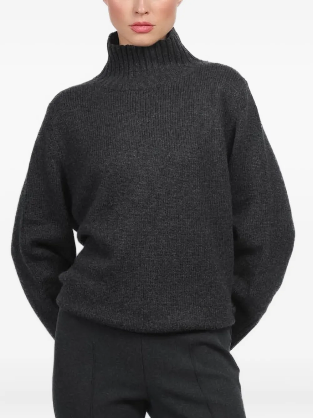 

Свитер с ребристыми манжетами ALLUDE, черный