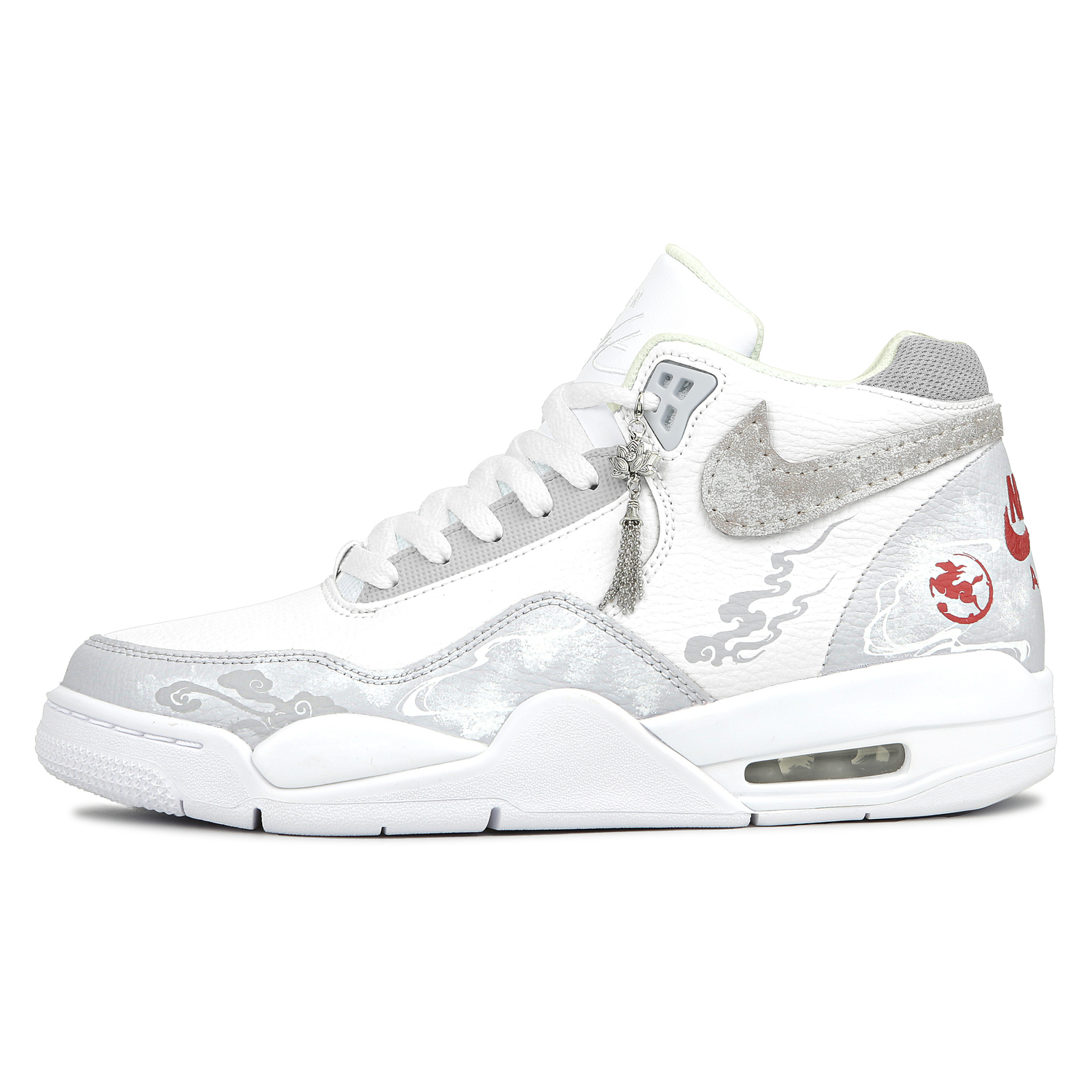 Nike Flight Legacy Abrasion Resistant Mid top Vintage Basketball Shoes Unisex White — фото 3