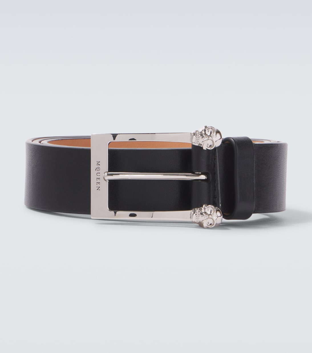 

Кожаный ремень McQueen, Black/Silver