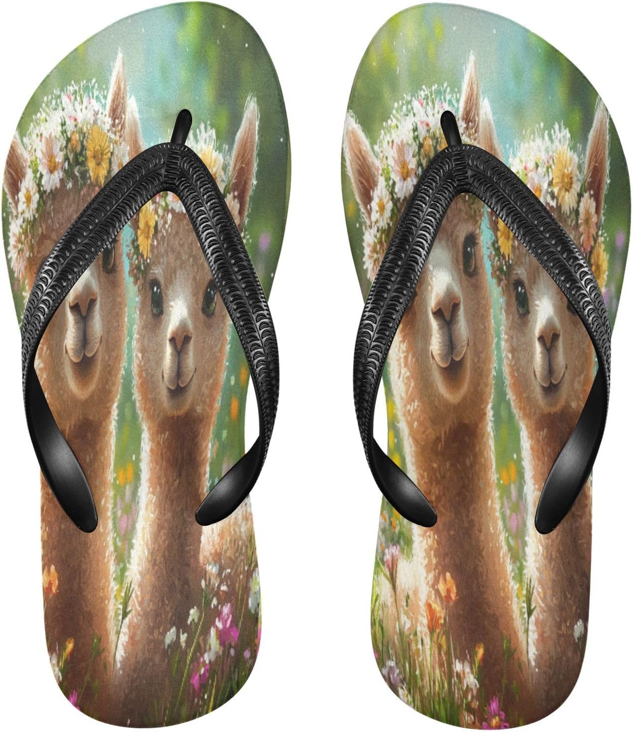 

Женские и мужские шлепанцы с цветочным узором, альпака коричневого цвета, пляжные сланцы с резиновой подошвой, нескользящие летние тапочки для прогулок Sinestour