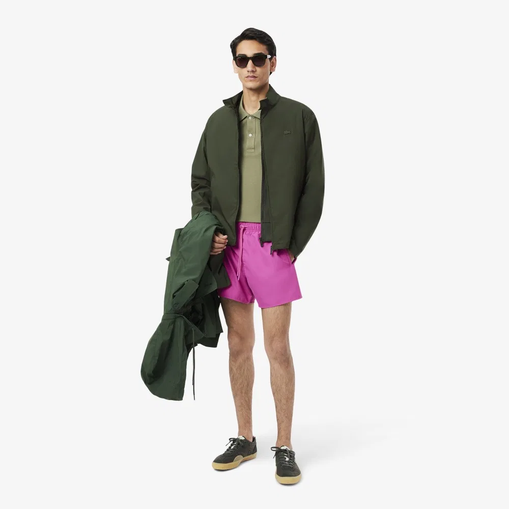 Мужская лёгкая куртка Lacoste Harrington тёмно-хаки — фото 4