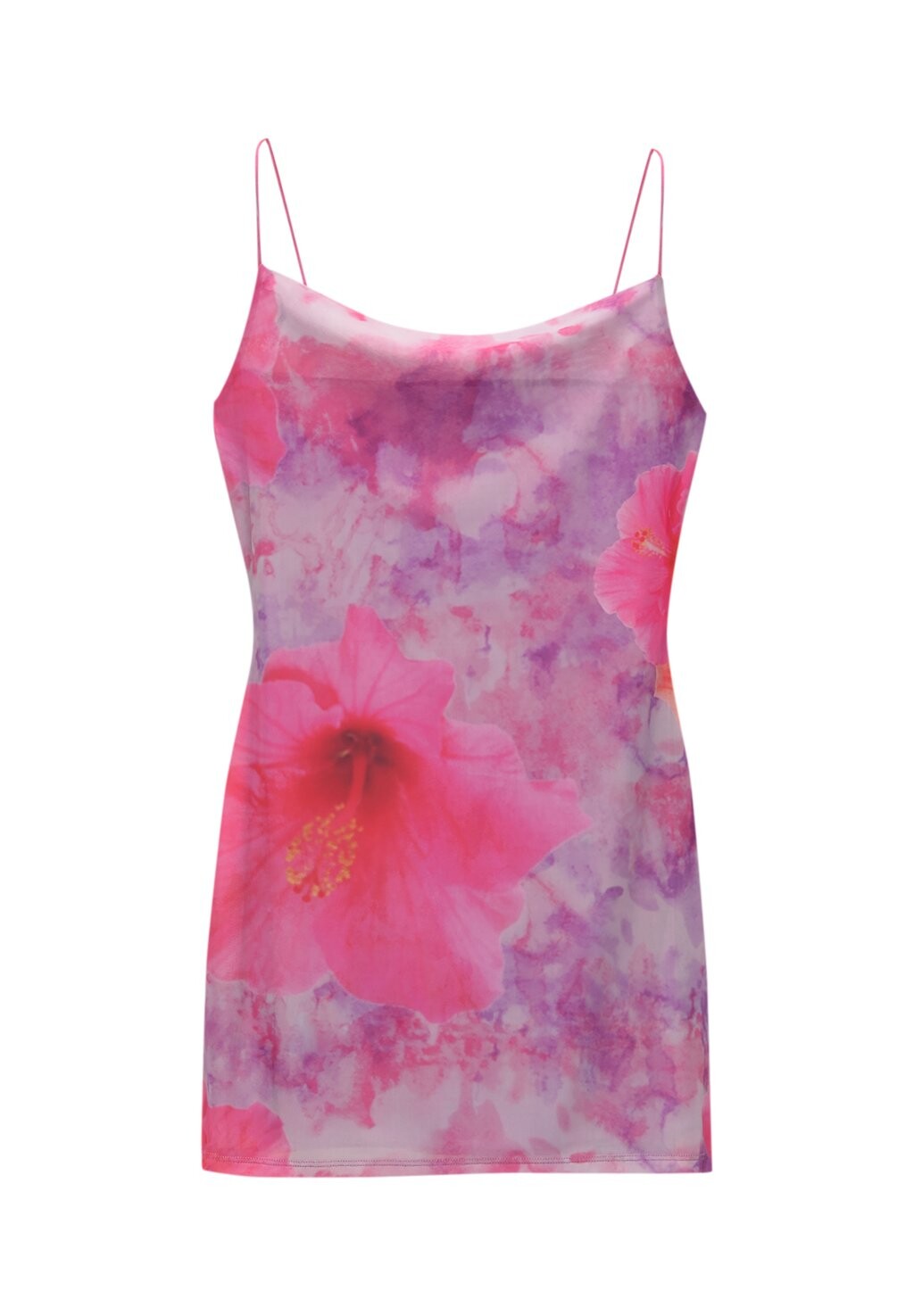

Повседневное платье FLORAL PULL&BEAR, фиолетовый