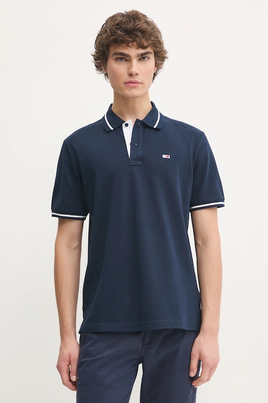 

Хлопковая поло Tommy Jeans, темно-синий