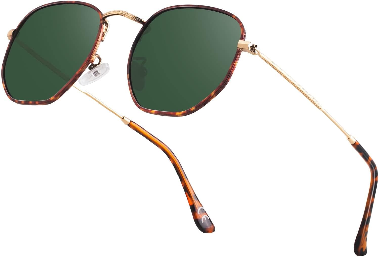 

Хипстерские шестиугольные поляризованные солнцезащитные очки для мужчин и женщин, геометрические квадратные, маленькие, в винтажном стиле, с металлической оправой, ретро-очки Htms, H01-tortoise Frame/ Dark Green Lens