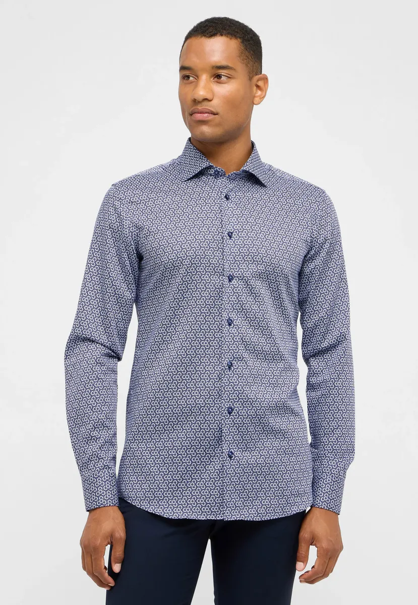 

Рубашка Eterna с длинными рукавами "SLIM FIT", синий