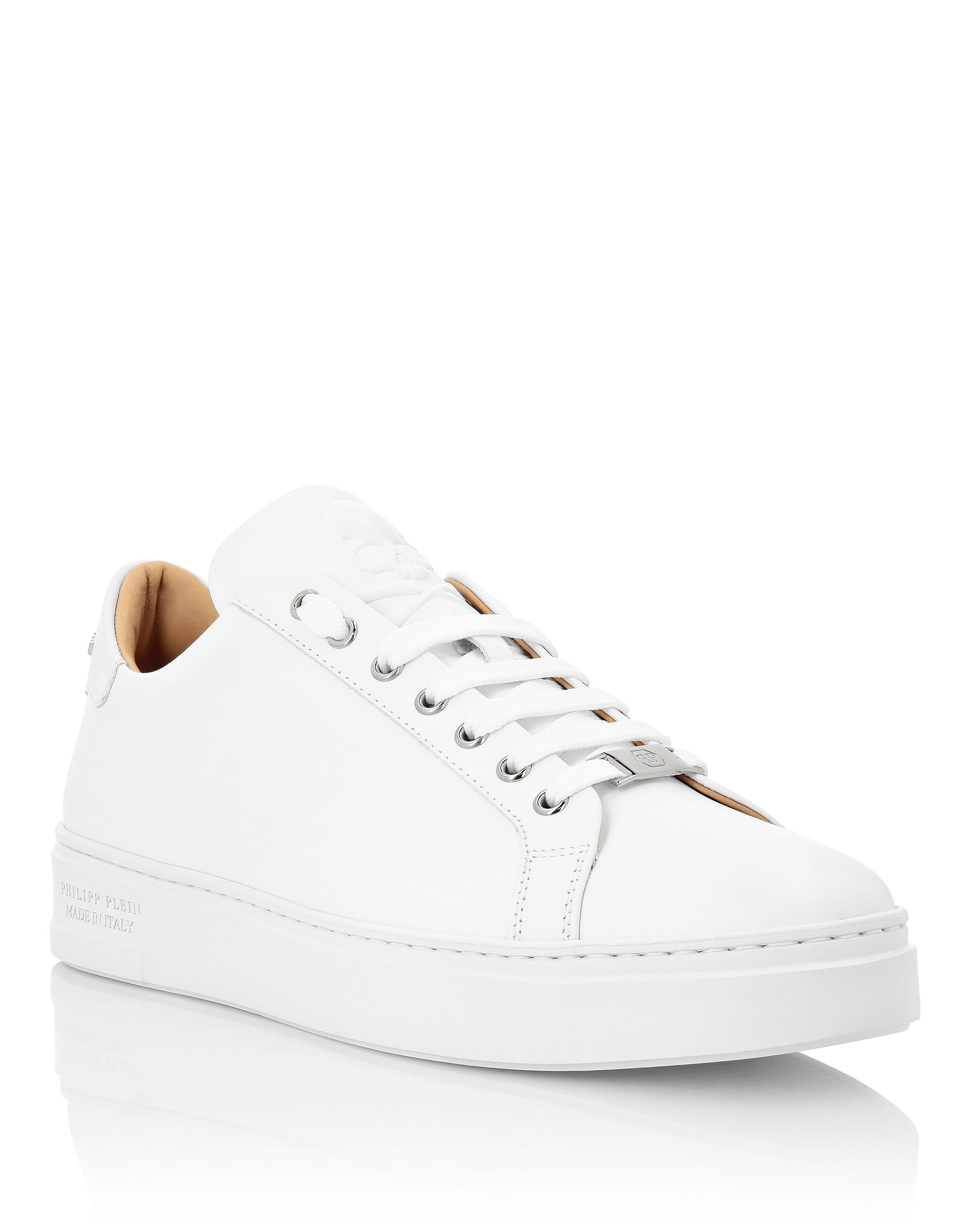 

Кожаные низкие кеды Skull and Plein PHILIPP PLEIN, белый
